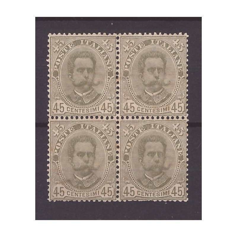 REGNO 1891 -  UMBERTO I°   45 CENTESIMI    NUOVO **  QUARTINA