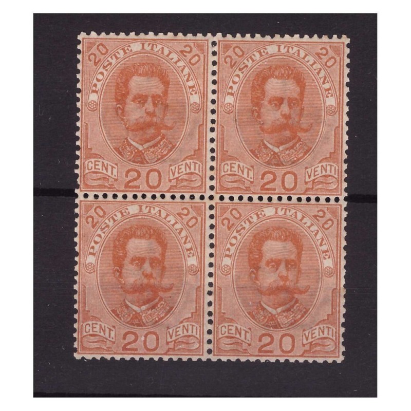 REGNO 1891 -  UMBERTO I°   20 CENTESIMI    NUOVO **  QUARTINA