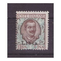 LIBIA  1912  -  FLOREALE   -  1 LIRA  NUOVO **