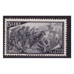 ITALIA 1948 - RISORGIMENTO LIRE 15 NUOVO **
