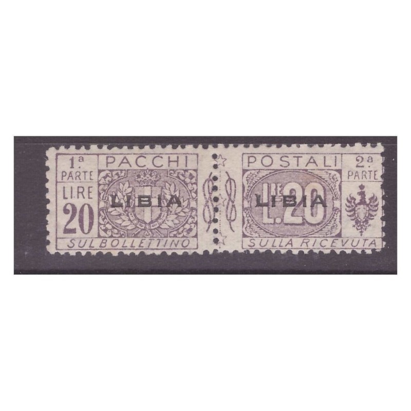 LIBIA  1915   -   PACCHI POSTALI   -   20  LIRE   NUOVO **