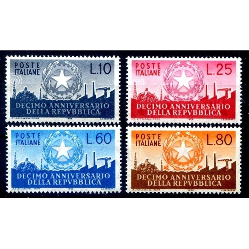 10° ANNIVERSARIO DELLA REP 1956 - SERIE NUOVA **