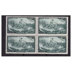 ITALIA 1948 - RISORGIMENTO LIRE 12 QUARTINA NUOVA **