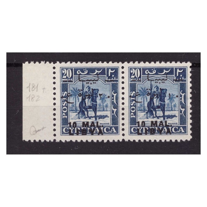 LIBIA  TRIPOLITANIA  1951 - CAVALIERE SENUSSITA  10 MAL  VARIETA'   NUOVO   **