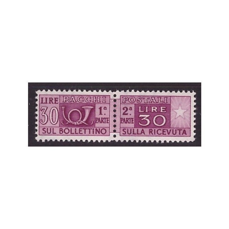 PACCHI POSTALI  RUOTA  1946 - LIRE  30  NUOVO **