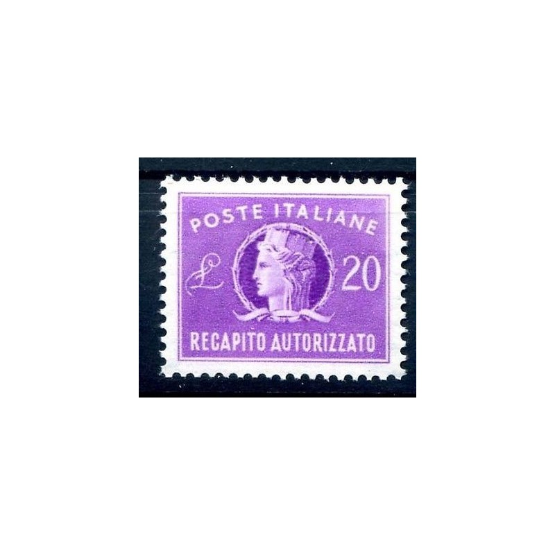 RECAPITO AUTORIZZATO RUOTA - LIRE 20 NUOVO ** LUSSO