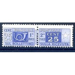 ITALIA 1947 - PACCHI POSTALI 25 Cent. RUOTA NUOVO **
