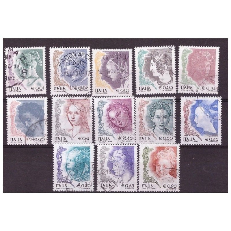 ITALIA 2003/4 - DONNE NELL'ARTE  SERIE COMPLETA USATA