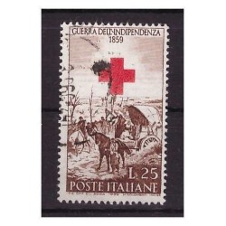 1959 - CENT. DELLA II° GUERRA D'INDIPENDENZA - VARIETA' 25 Lire