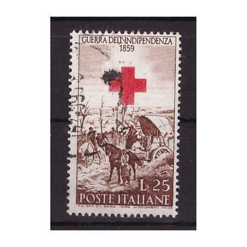 1959 - CENT. DELLA II° GUERRA D'INDIPENDENZA - VARIETA' 25 Lire