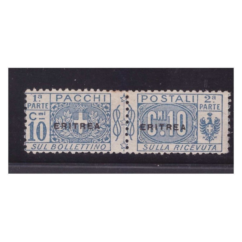 ERITREA 1916 - PACCHI POSTALI NODO - CENTESIMI 10 NUOVO *