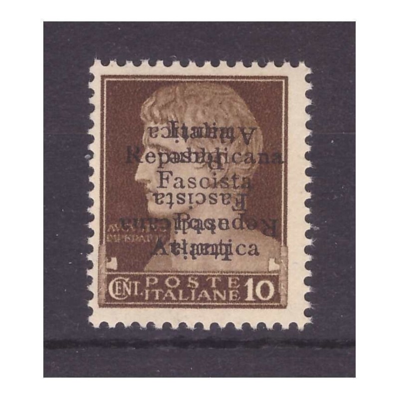 BASE ATLANTICA 1943 -  CENTESIMI 10  DOPPIA SOPRASTAMPA   **