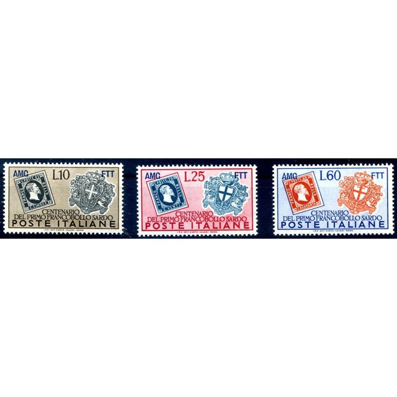 TRIESTE A - 1951 FRANCOBOLLI DI SARDEGNA SERIE NUOVA **