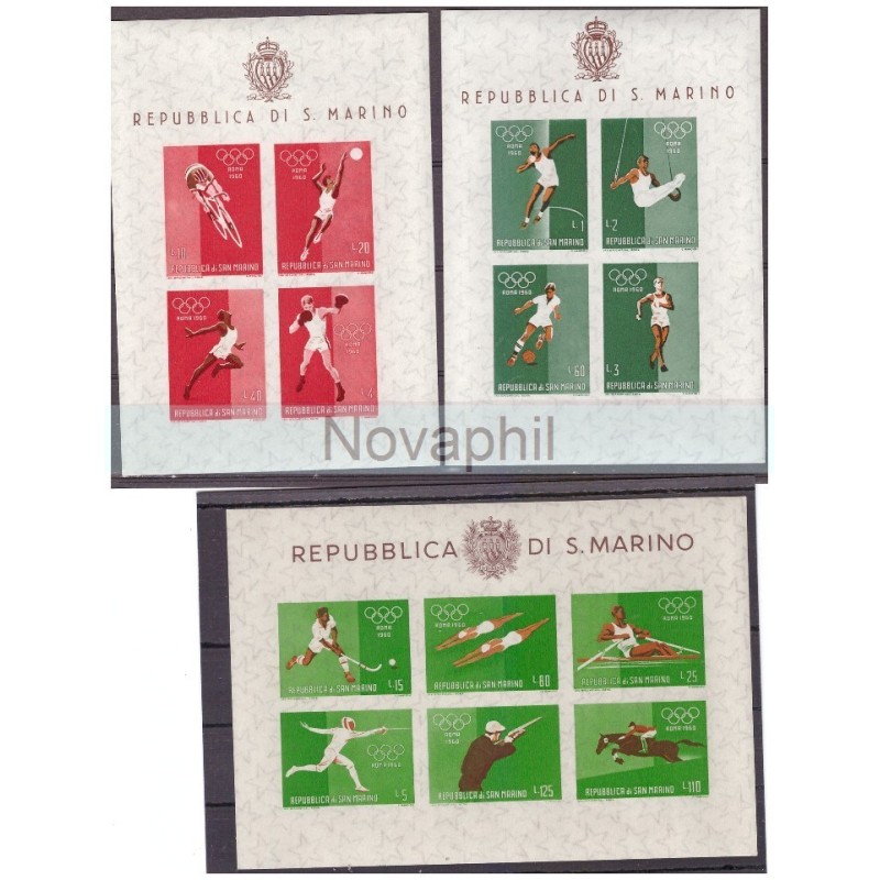 SAN MARINO 1960 - FOGLIETTI OLIMPIADI  NUOVI **