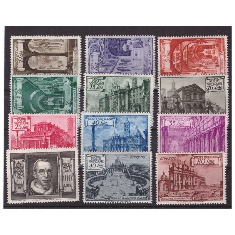 VATICANO - 1949 BASILICHE CON ESPRESSI SERIE NUOVA ** CENTRATI