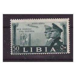 LIBIA - 1941 FRATELLANZA D'ARMI  POSTA AEREA  50  CENT.  NUOVO  **