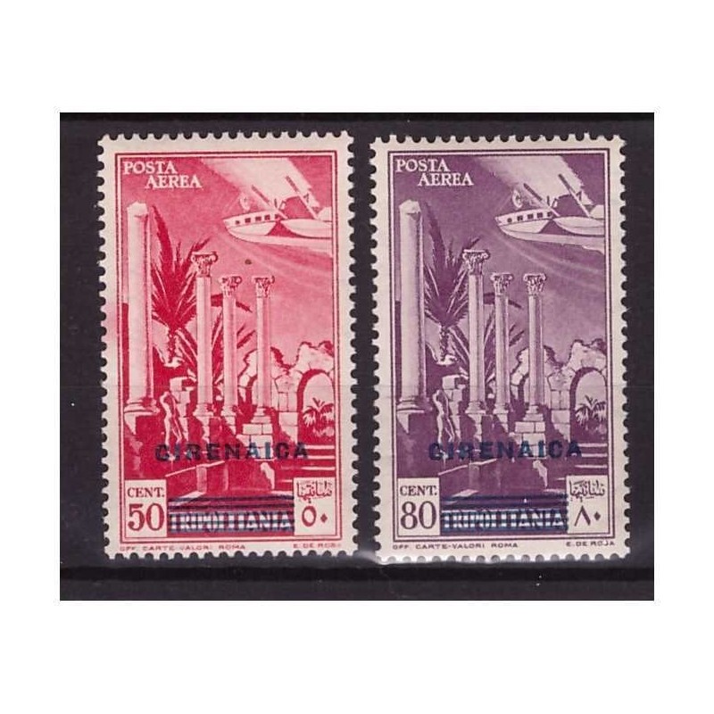CIRENAICA  1932 -  POSTA AEREA  2  VALORI  SERIE NUOVA  **