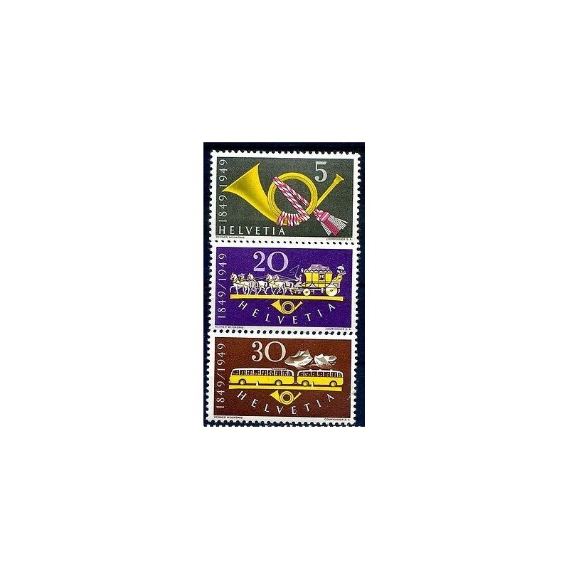 SVIZZERA 1949 - CENTENARIO DELLE POSTE SERIE NUOVA **