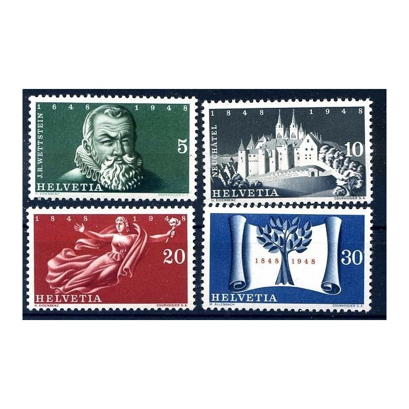 SVIZZERA 1948 - TRATTATO DI WESTFALIA  SERIE NUOVA **