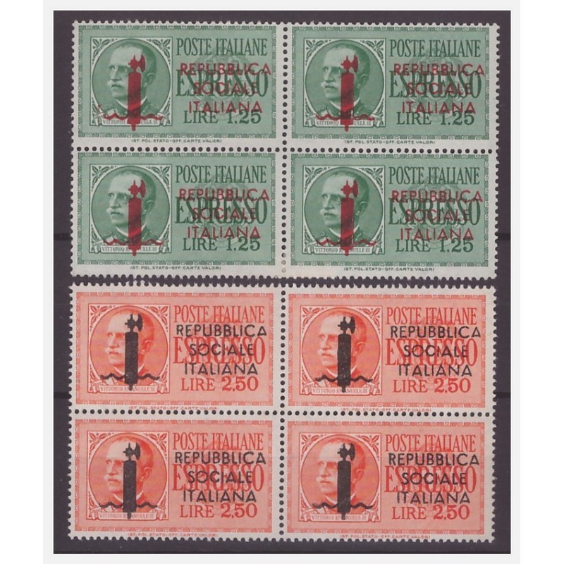 RSI  FASCETTI  ESPRESSI  1944  SERIE QUARTINA NUOVA  **