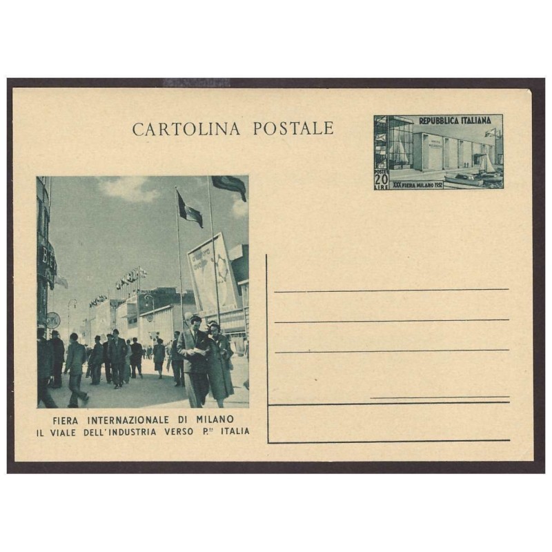 ITALIA  1952 - CARTOLINA POSTALI -  FIERA DI MILANO   -  SPLENDIDA