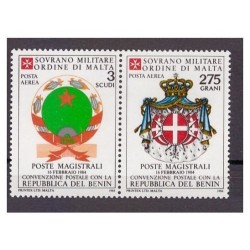 SMOM 1984 -  POSTA AEREA   BENIN  Serie  Nuova **