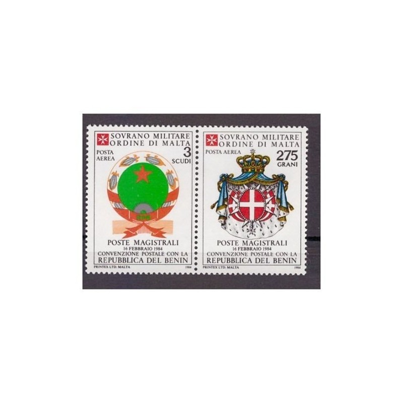 SMOM 1984 -  POSTA AEREA   BENIN  Serie  Nuova **