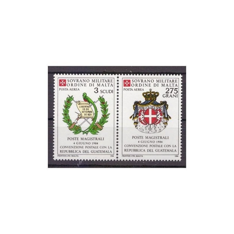 SMOM 1984 -  POSTA AEREA   GUATEMALA  Serie  Nuova **