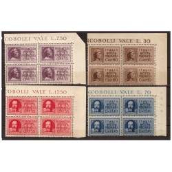 POSTA PNEUMATICA - GALILEO E DANTE, 2 SERIE NUOVE  IN QUARTINA ADF **