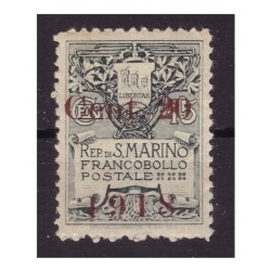 SAN MARINO 1918 -   SOPRASTAMPATO     NUOVO  *