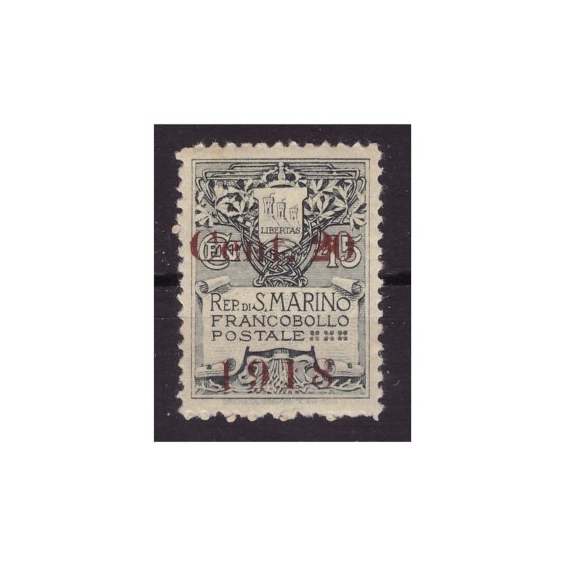 SAN MARINO 1918 -   SOPRASTAMPATO     NUOVO  *