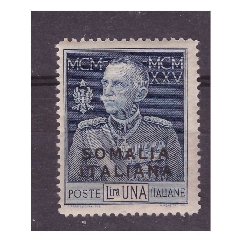 SOMALIA ITALIANA 1925 -  GIUBILEO DEL RE  1 LIRA DENT 13  NUOVA **