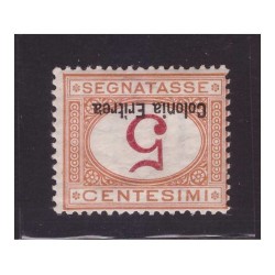 ERITREA  1920  -  SEGNATASSE - 5 C.CIFRA E SOPRASTAMPA CAPOVOLTE  - NUOVO **