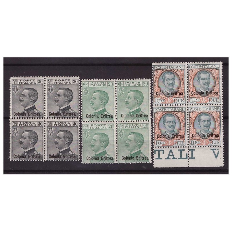 ERITREA  1925  -  SERIE  NUOVA IN QUARTINA   NUOVA  **