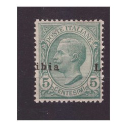 LIBIA  1912  -  LEONI   5  CENTESIMI   SOPRASTAMPA A CAVALLO  NUOVO **