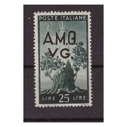 TRIESTE A - AMG VG  DEMOCRATICA  25  LIRE  -  lettera " G " CHIUSA   NUOVO **