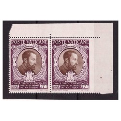 VATICANO 1946 - CONCILIO TRENTO  1 LIRA  NON  DENT. A DESTRA  NUOVO **