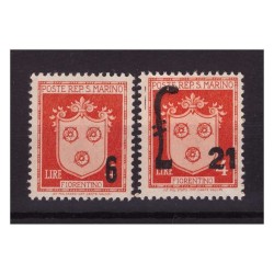 SAN MARINO 1947  -  STEMMI  SOPRASTAMPATI  SERIE  NUOVA **