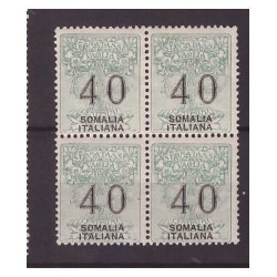 SOMALIA  1926 - SEGNATASSE PER VAGLIA - 40 CENTESIMI   QUARTINA  nuova **