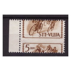 TRIESTE B - 1952  SPORT 5 d. DENTELLATURA  SPOSTATA   NUOVO  **