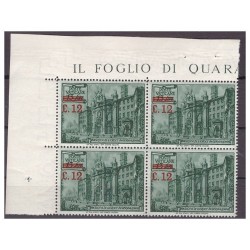 VATICANO 1952 - BASILICHE SOPRASTAMPATO NUOVO ** QUARTINA LUSSO
