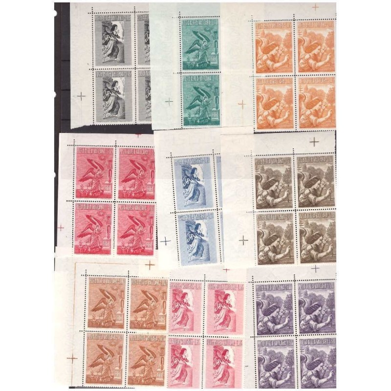 VATICANO - 1956   POSTA AEREA  ARCANGELO GABRIELE  SERIE  QUARTINA NUOVA **