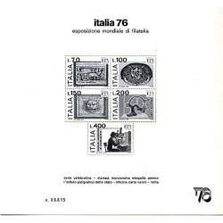 1976 - Italia Repubblica Foglietto Speciale esposizione mondiale Italia 76 nuovo