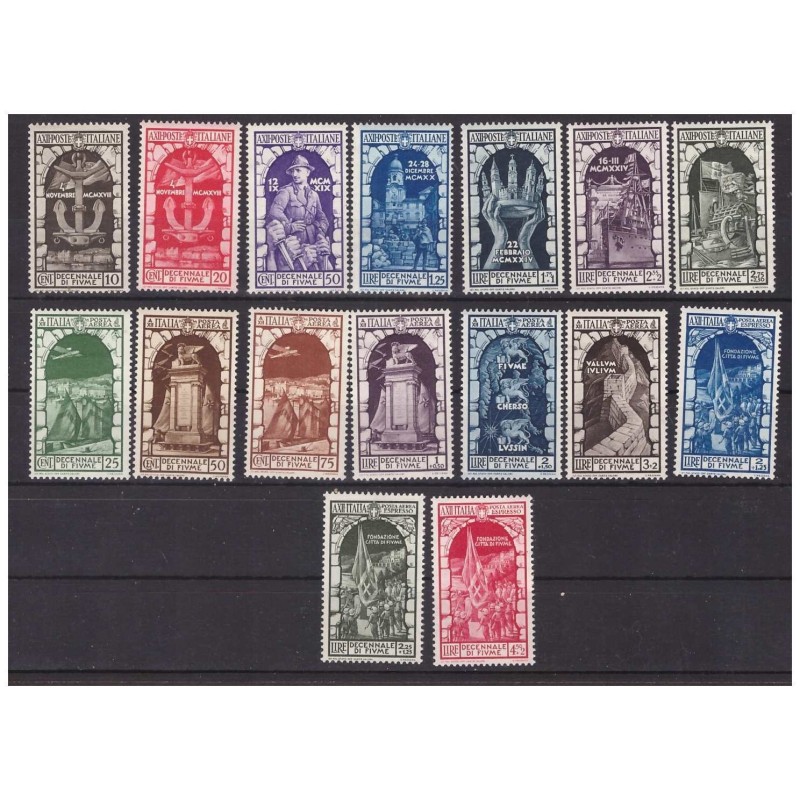 REGNO 1934  - ANNESSIONE  DI  FIUME    SERIE COMPLETA  NUOVI  *