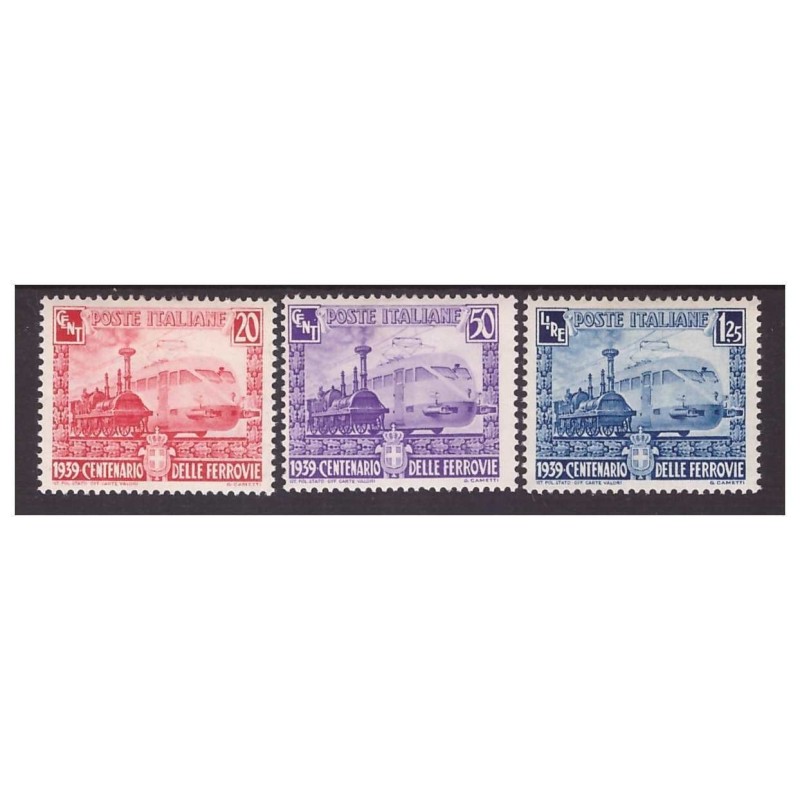 REGNO 1939 - CENTENARIO FERROVIE SERIE NUOVI *