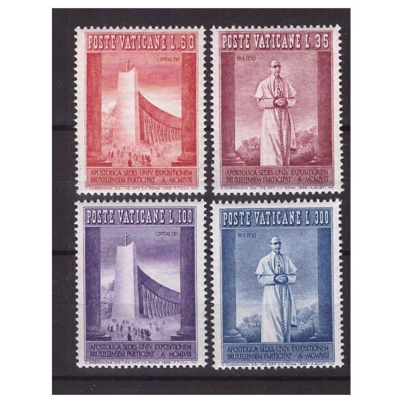 VATICANO - 1958   BRUXELLES  EXPO  SERIE DA  FOGLIETTO    NUOVA **
