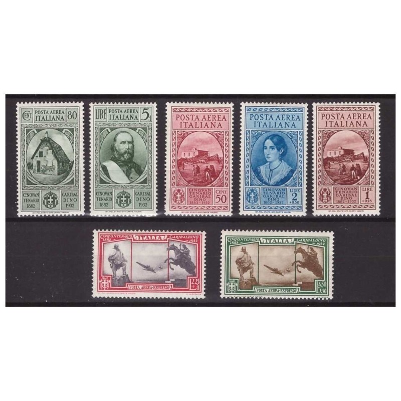 REGNO 1932  - GARIBALDI POSTA AEREA   SERIE  NUOVA  **