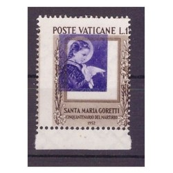 VATICANO - 1953   SANTA MARIA GORETTI CENTRO E DENTELLATURA SPOSTATA  NUOVO  *