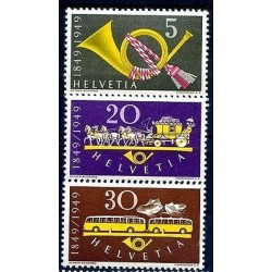 SVIZZERA 1949 - CENTENARIO DELLE POSTE  SERIE NUOVA **