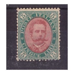 REGNO 1889 - RE UMBERTO 5 Lire NUOVO **